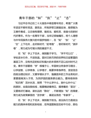 -青年干部的“知”“执”“止”“志”.docx