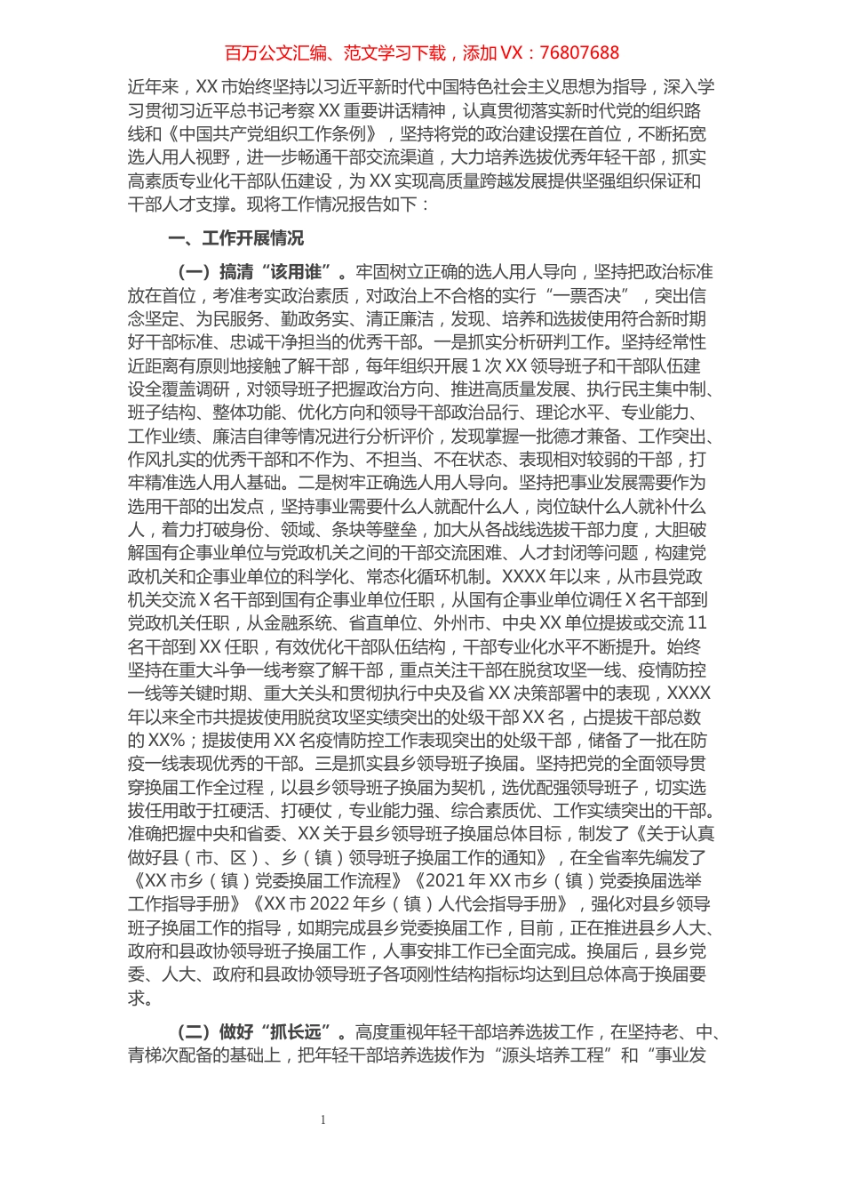 市选人用人工作情况报告.docx_第1页