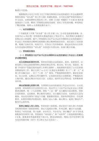 全国国有企业党建工作会议精神贯彻落实情况“回头看”自查报告​​​​​​​​.docx