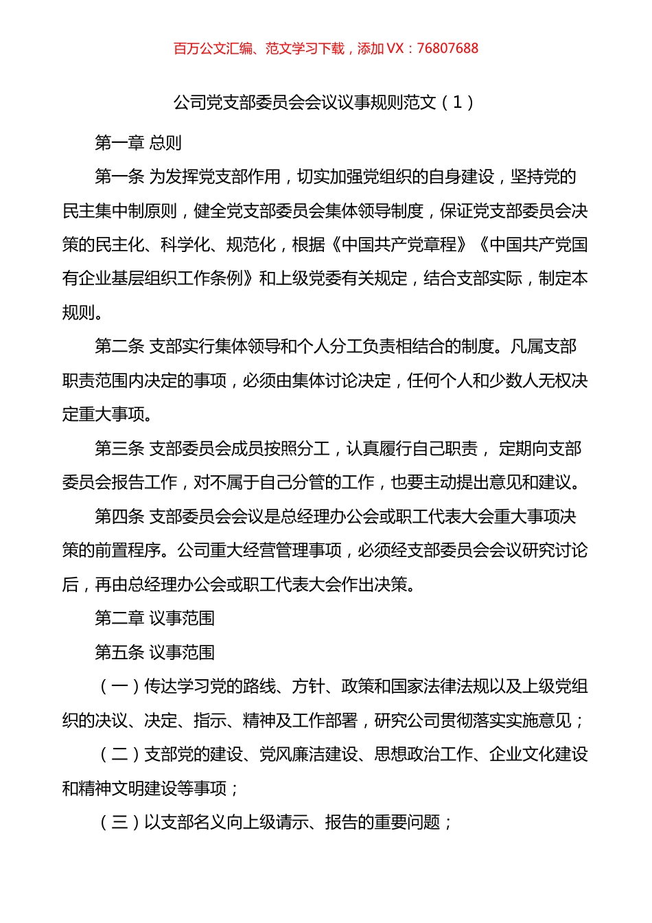 公司党支部委员会会议议事规则2篇.docx_第1页