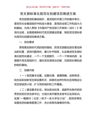 党支部标准化规范化创建项目推进方案.docx