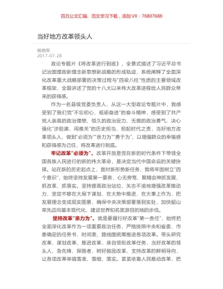 当好地方改革领头人.docx