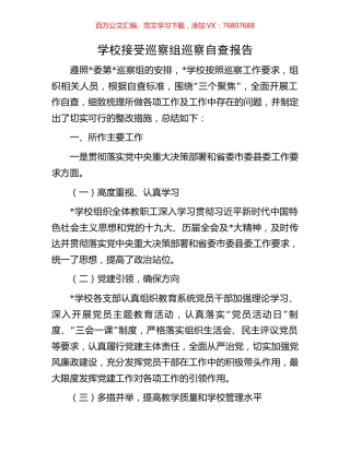 学校接受巡察组巡察自查报告.docx