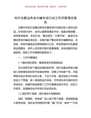 -市打击整治养老诈骗专项行动工作开展情况报告.docx