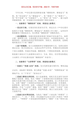 纪检监察干部队伍建设经验材料.docx