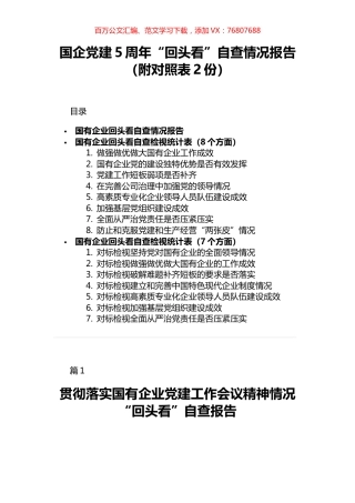 国企党建5周年自查情况报告.docx