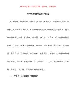 大力推进乡村振兴工作纪实.docx