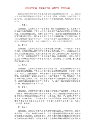 集团公司某支部巡察反馈问题原因分析报告.docx