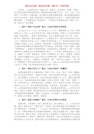 20210908突出党建引领 助力乡村振兴 实施乡村振兴战略的探索与实践.docx