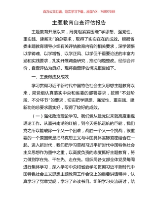 主题教育自查评估报告.docx