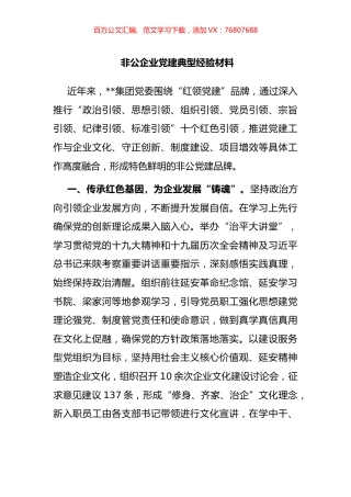 非公企业党建典型经验材料.docx