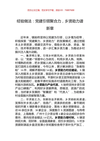 经验做法：党建引领聚合力，乡贤助力谱新章.docx
