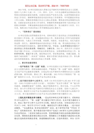 单位2021年度意识形态工作情况报告.docx