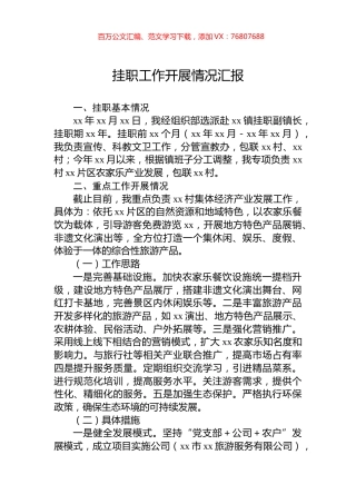 挂职工作开展情况汇报.docx