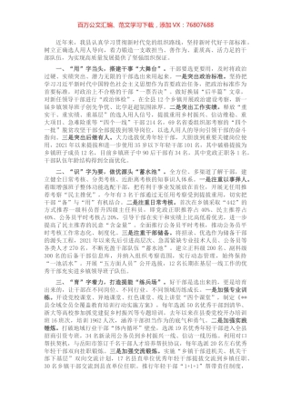 干部队伍建设工作汇报.docx