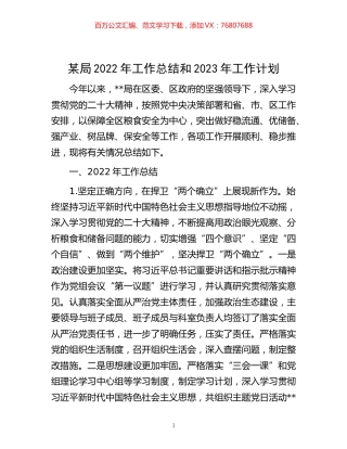 -某局2022年工作总结和2023年工作计划.docx
