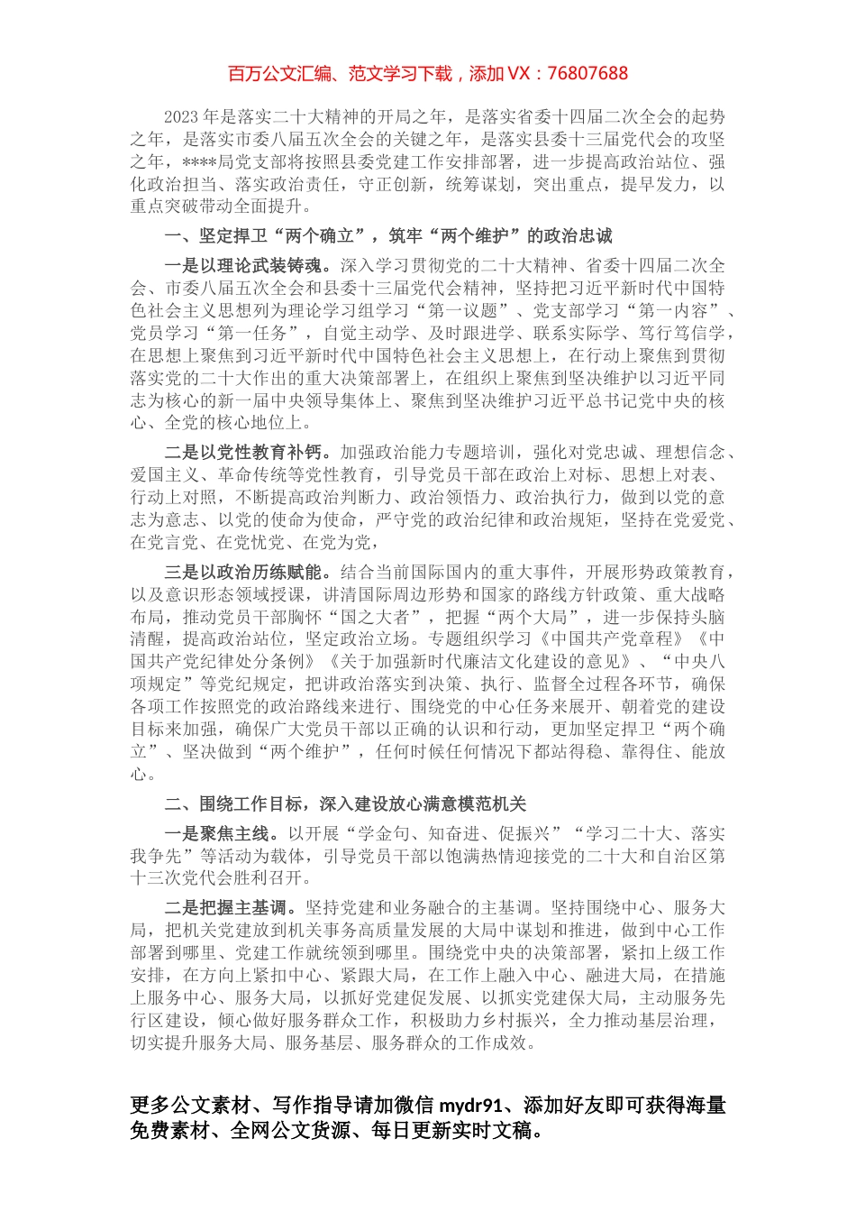 2023年党支部党建工作计划.docx_第1页
