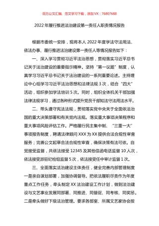 2022年履行推进法治建设第一责任人职责情况报告.docx