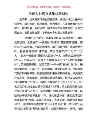 推进乡村振兴典型经验材料.docx