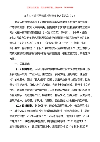 乡村振兴示范村建设实施方案4篇.docx