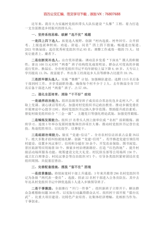 村党组织带头人队伍建设经验材料.docx