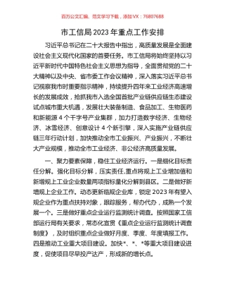 市工信局2023年重点工作安排.docx