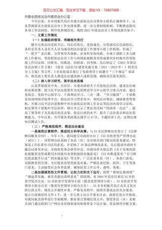 关于2021年依法治市工作进展情况的报告..docx
