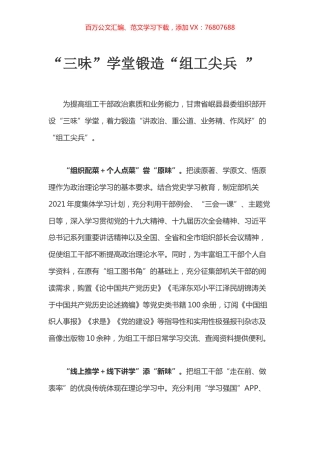 “三味”学堂锻造“组工尖兵 ”.docx