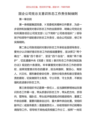 国企公司党总支意识形态工作责任制细则.docx