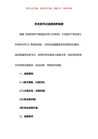 党支部书记选拔培养制度.docx
