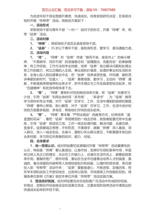 局党组开展“传帮带”活动实施方案.docx