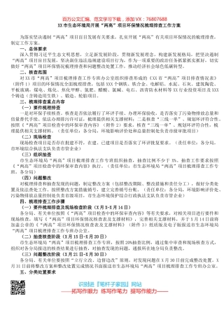 XX市生态环境局开展“两高”项目环保情况梳理排查工作方案.docx