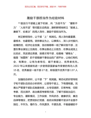 -干部担当作为经验材料.docx
