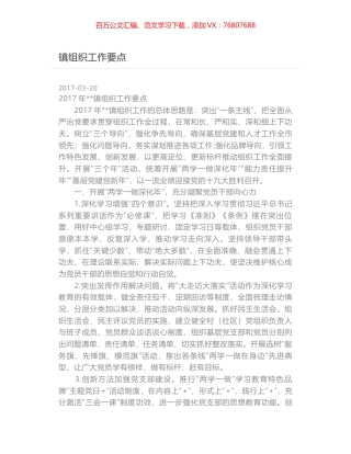 镇组织工作要点.docx