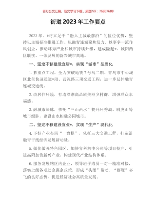 街道2023年工作要点.docx