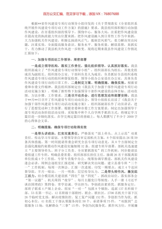 某县作风建设专项行动开展情况汇报.docx