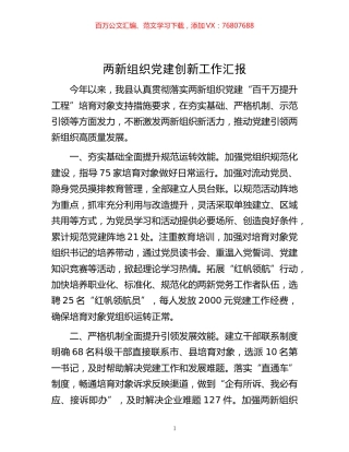 -两新组织党建创新工作汇报.docx