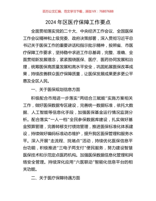 2024年区医疗保障工作要点.docx