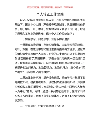 个人转正工作总结.docx