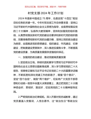 村党支部2024年工作计划.docx