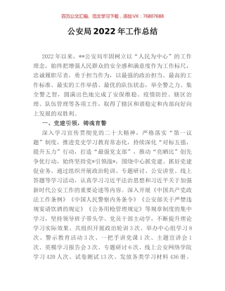 公安局2022年工作总结.docx