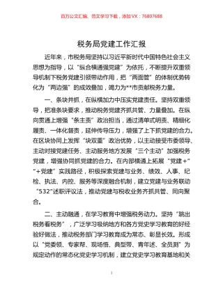 -税务局党建工作汇报.docx
