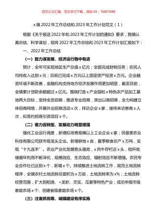 乡镇2022年工作总结和2023年工作计划4篇.docx