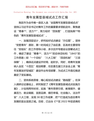 青年发展型县域试点工作汇报.docx