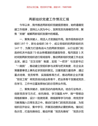 -两新组织党建工作情况汇报.docx