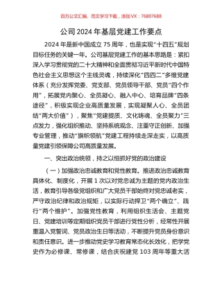 公司2024年基层党建工作要点.docx