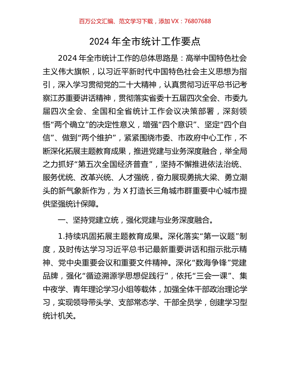 2024年全市统计工作要点.docx_第1页