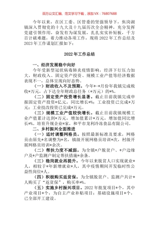 镇2022年工作总结及2023年工作谋划 (2).docx