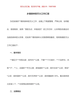 乡镇森林防灭火工作汇报.docx