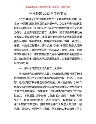 全市残联2023年工作要点.docx